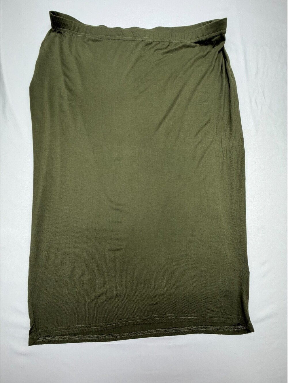 Boohoo Women's Straight Skirt Solid Flat Front Elastic Waist Size 18 Green